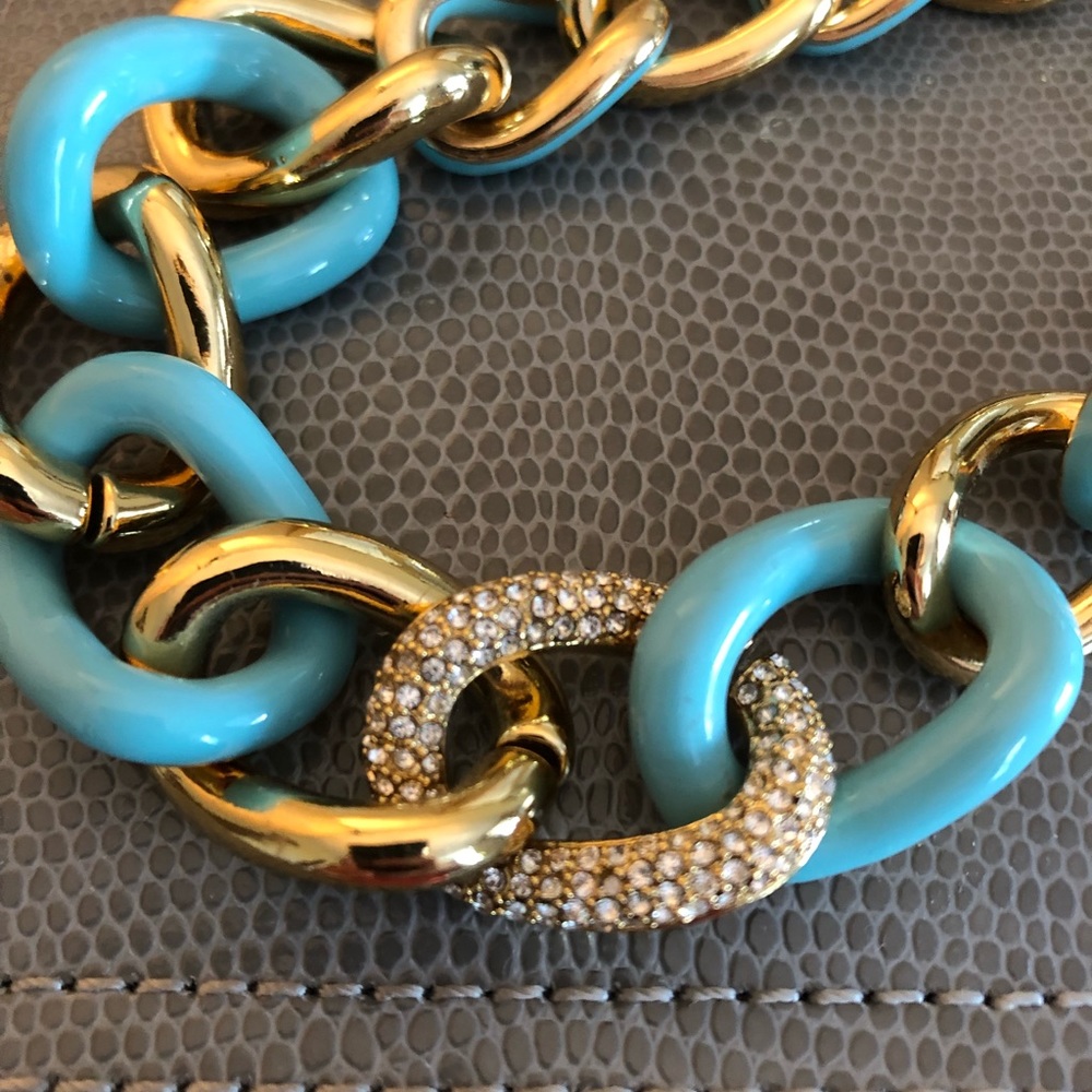 Kate Spade Turquoise and Gold Chain Necklace